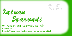 kalman szarvadi business card